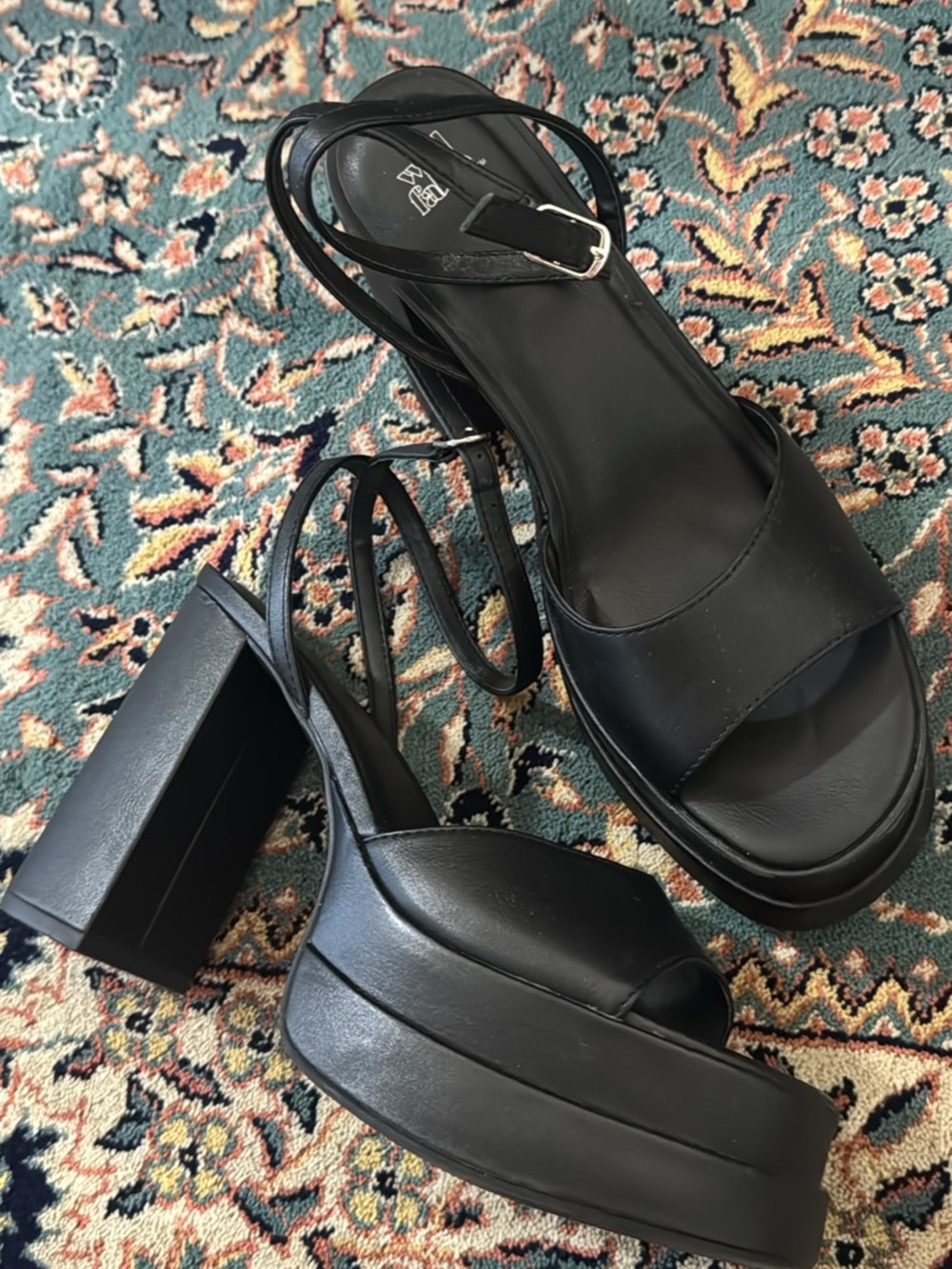 wild fable Black Platform Slingback Heels